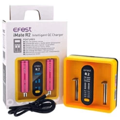 Efest IMate R2 Dual Bay Li-On Battery Charger -E-Smoke Shop Efest R2 Charger Packaging Contents 91558.1564750193