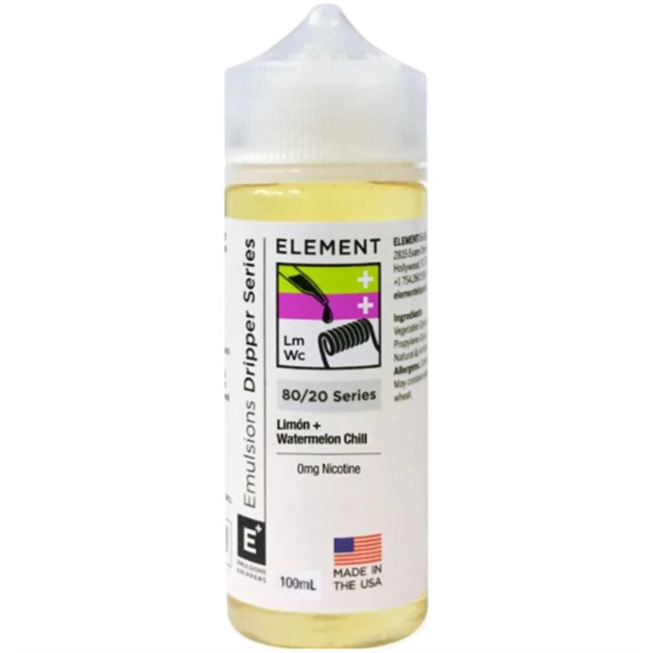 Limon Watermelon Chill E Liquid 100ml By Element Emulsion Series