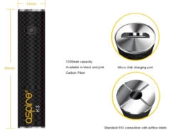 Aspire K3 Quick Start Kit Free E Liquid Free Delivery -E-Smoke Shop k3 kit features 600 x 445 03868.1514113940